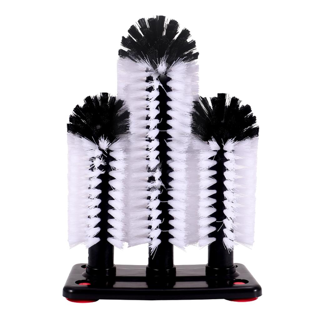 Brush Head Glass Cleaner Scrubber Nylon Brush Round Wine Cup Cleaning
