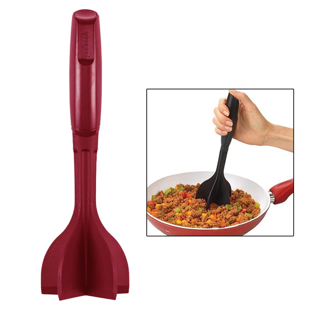 Kitchen Mix Tool Chopper Heat Resistant Meat Masher Smasher Kitchen Red