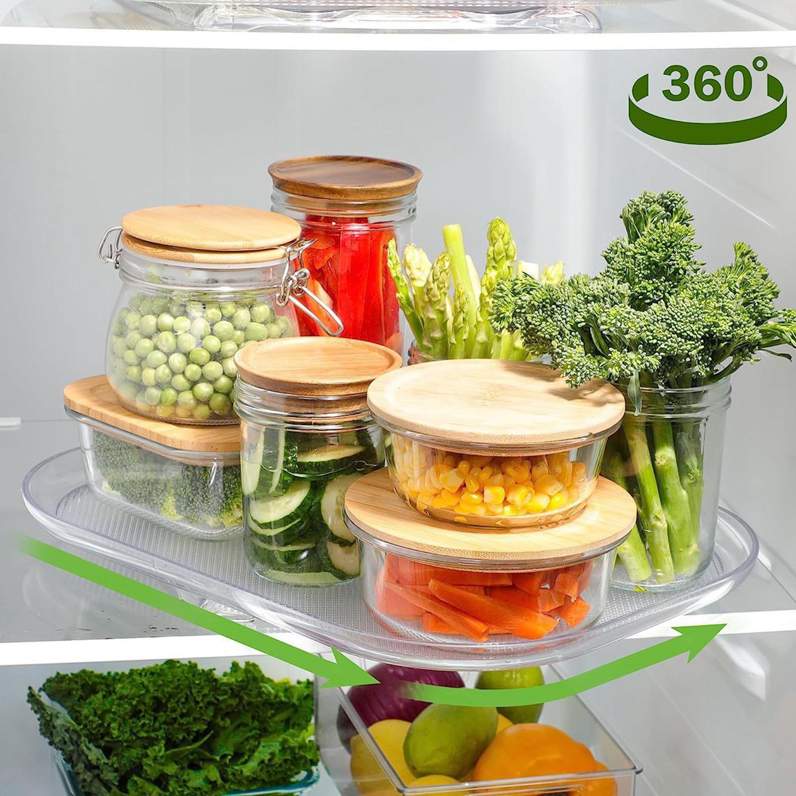 Organizer for Refrigerator Condiment Turntable for Countertop Kitchen Fridge