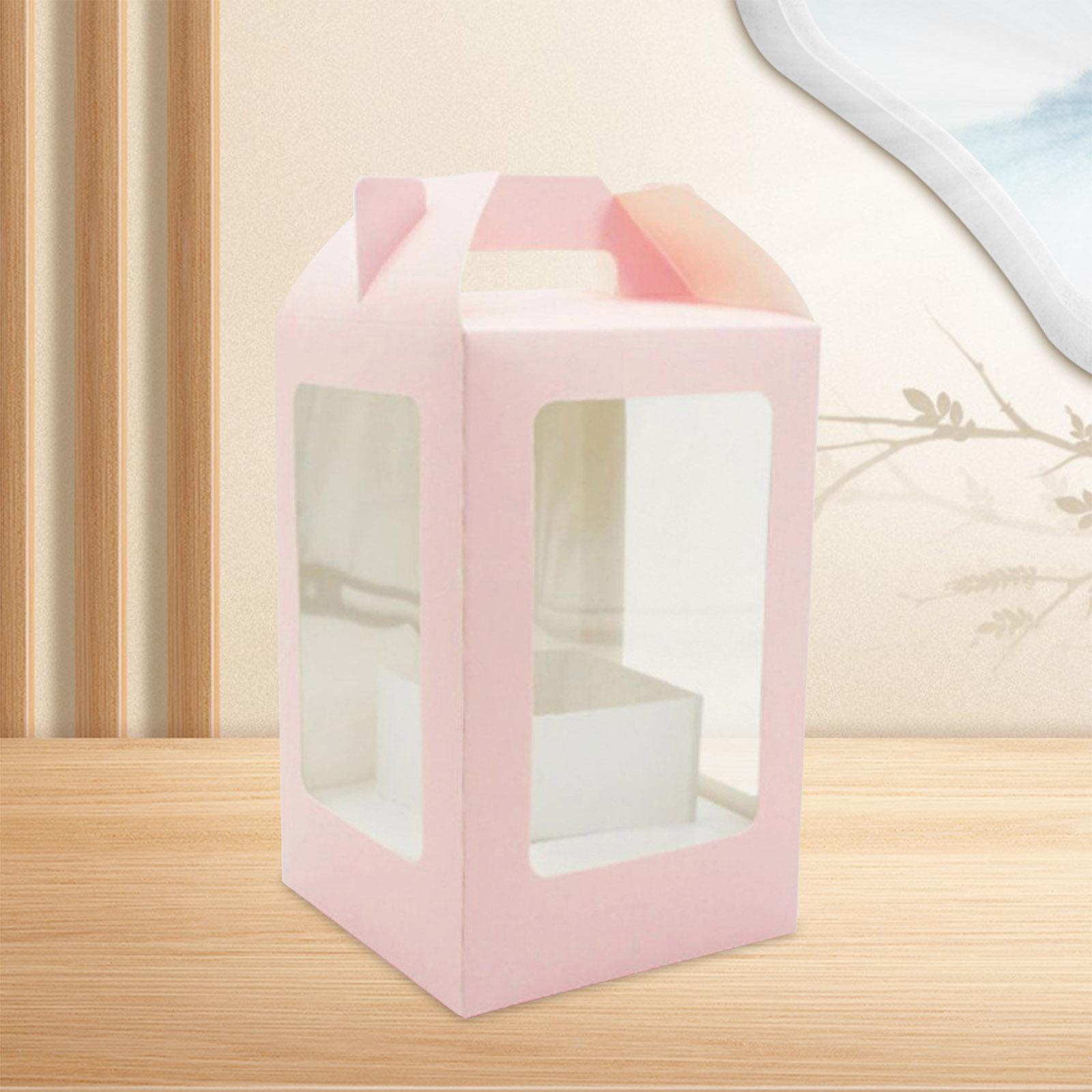 Flower Gift Paper Packaging Boxes Graduation Anniversary Portable Flower Box Pink