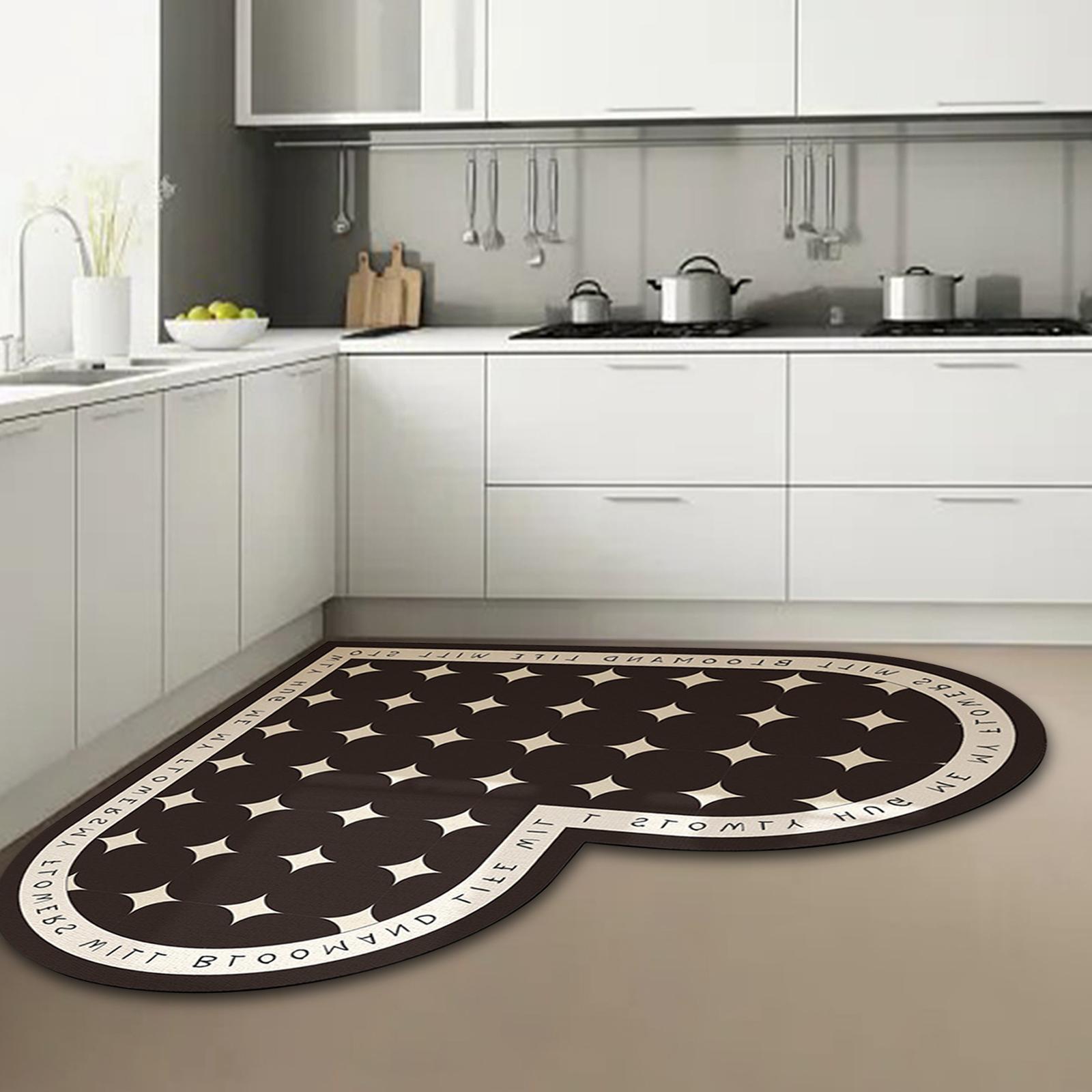 Heart Shaped Floor Mat Washable Absorbent Wear Resistant Kitchen Rug