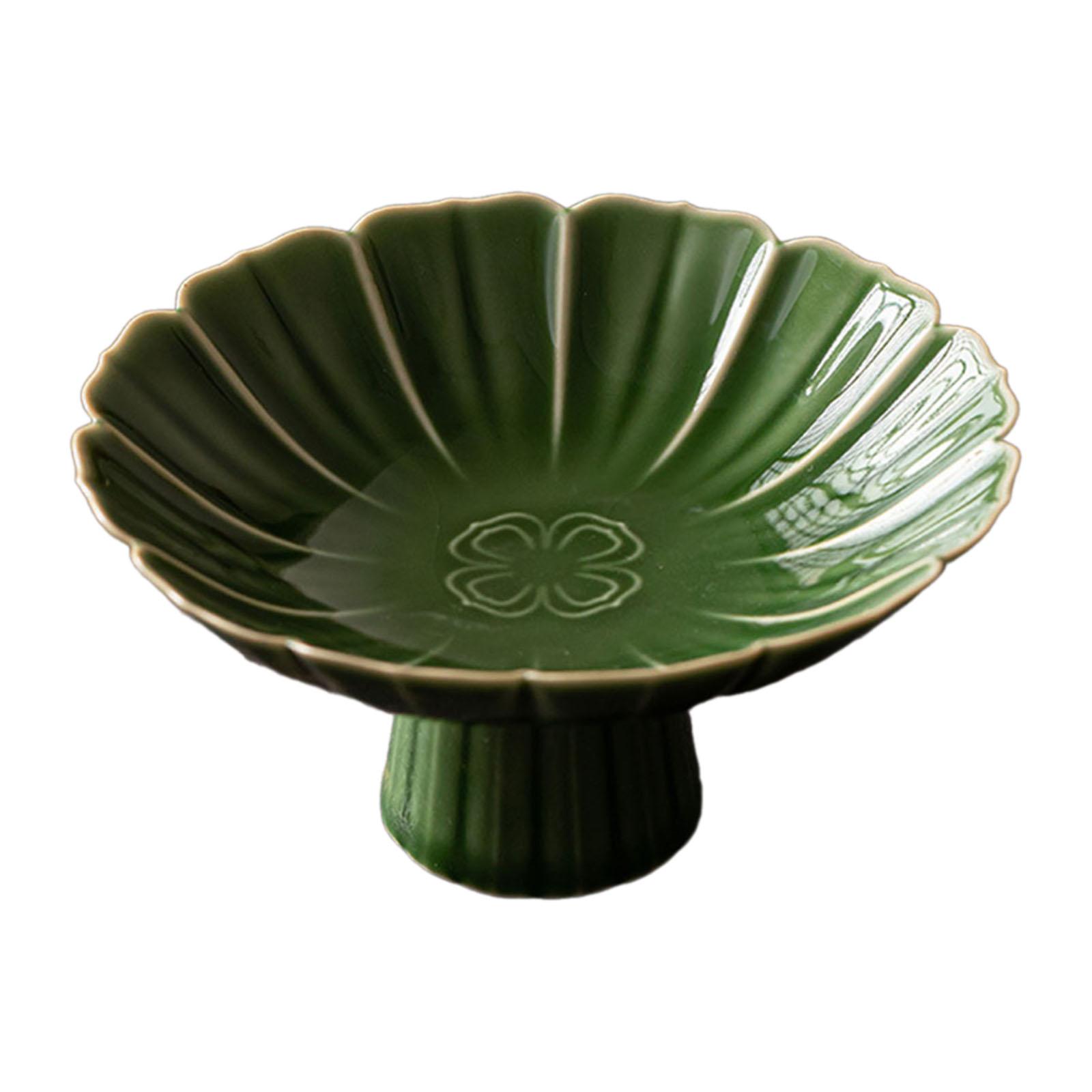 Ceramic Footed Bowl Green