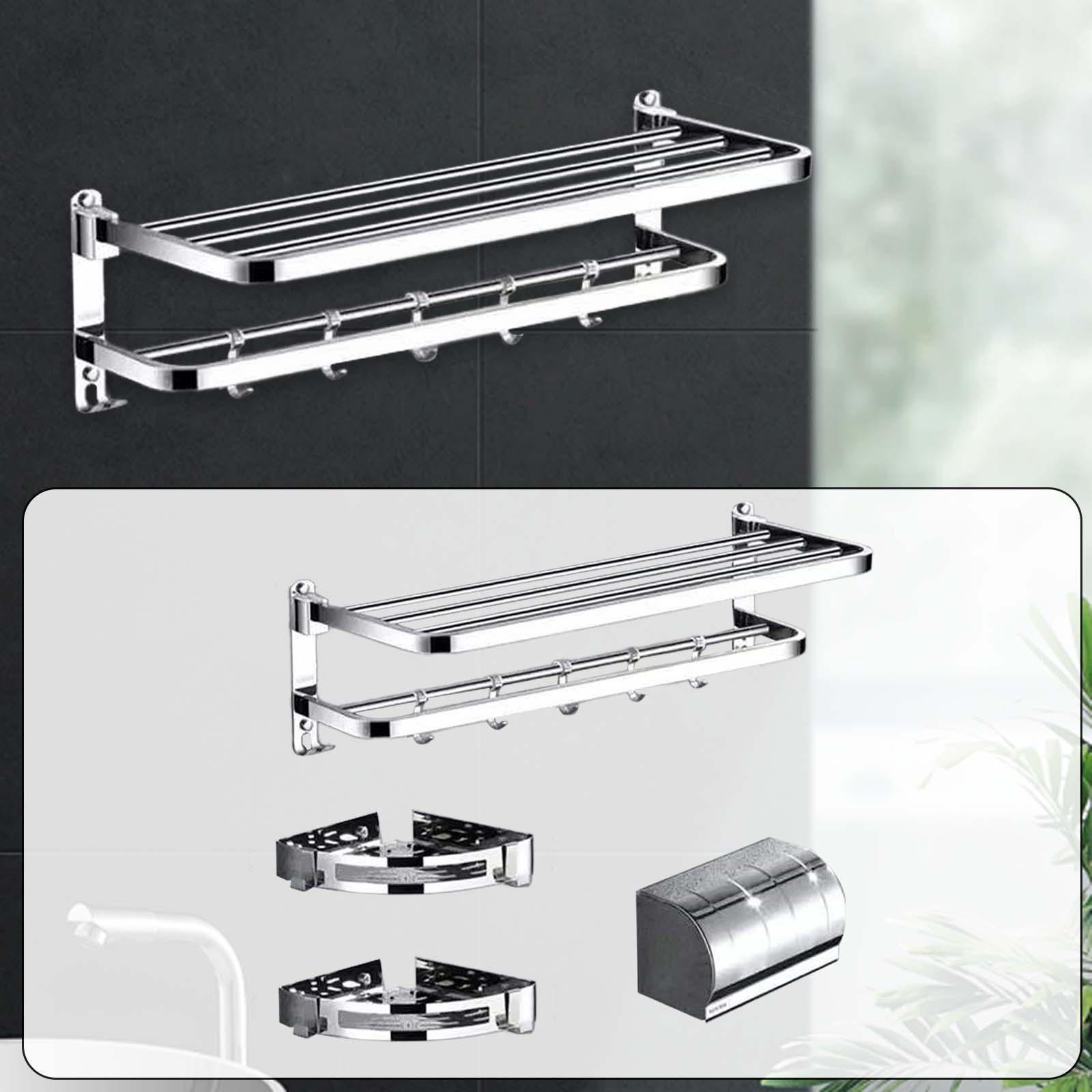 Bathroom Accessories Set Multifunctional Rustproof Wall Mounted Shower Racks style A