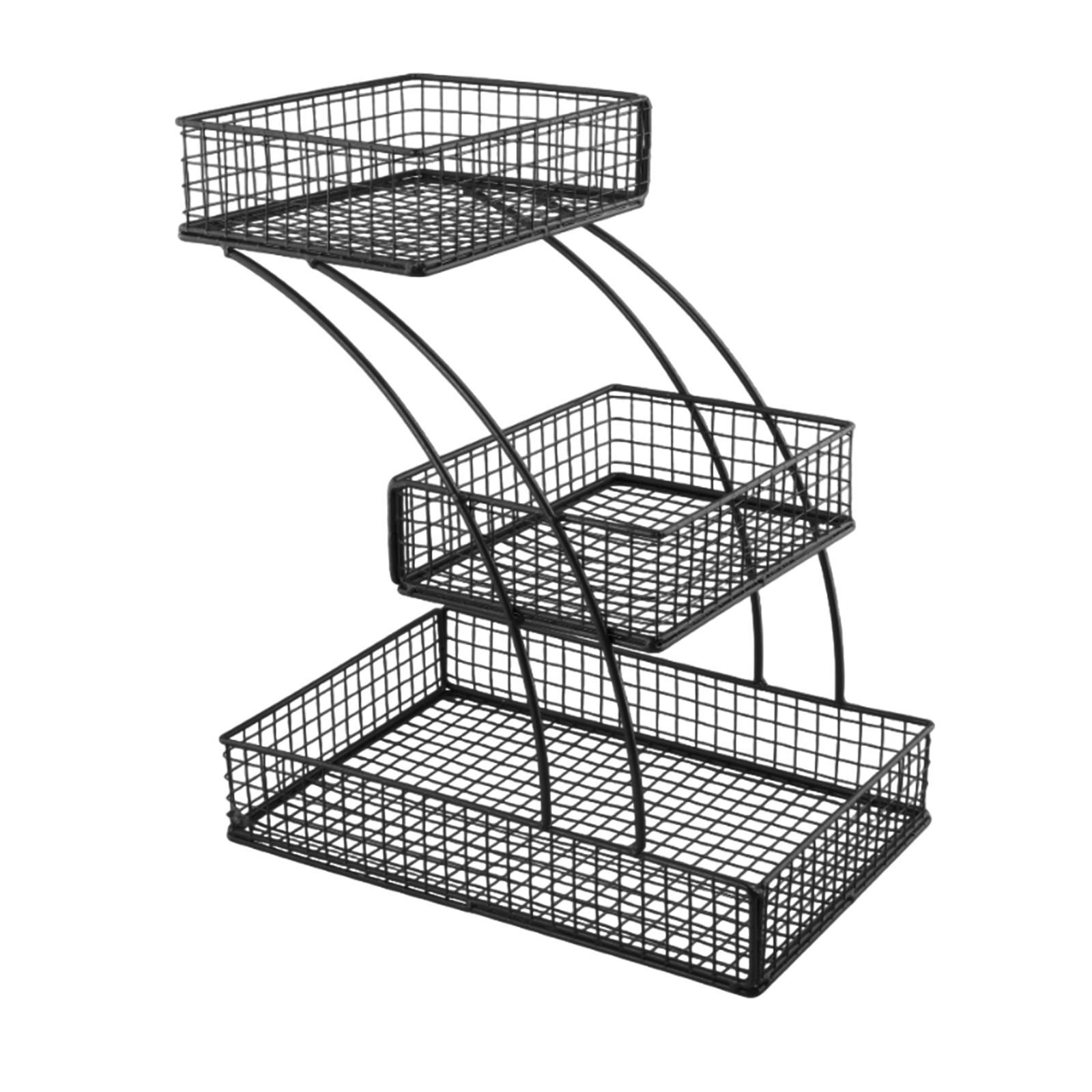 3 Tier Fruit Basket Black