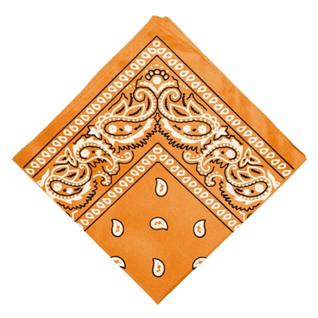 Unisex Cotton Paisley Bandana Cowboy Head Scarf Head Wrap  Orange