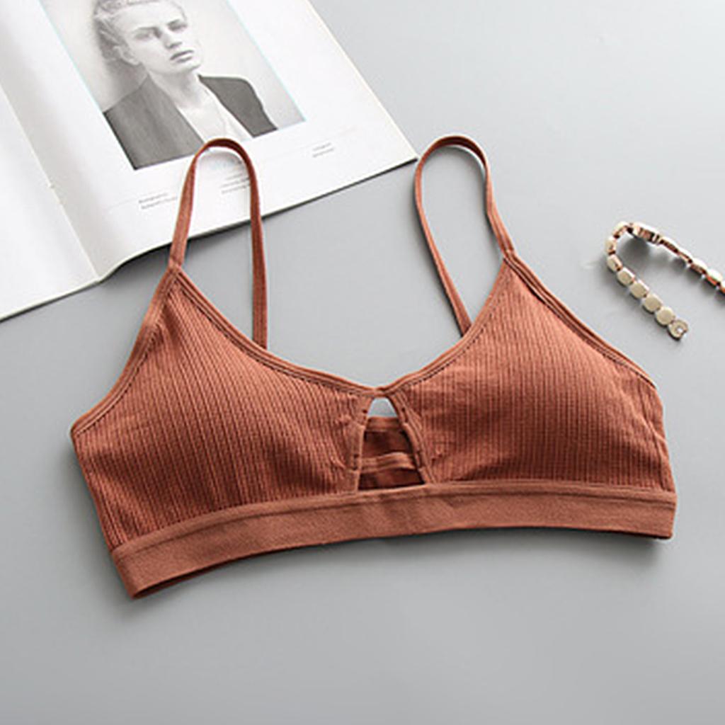 Women's Comfy Sexy Padded Push up Everyday Bra Brown