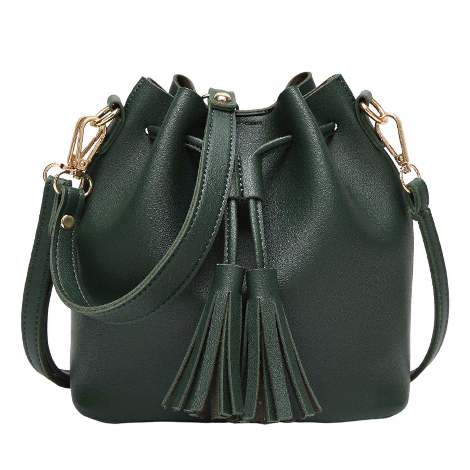 Bucket Shoulder Bag Drawstring Bag Purse Handbags Small Shopping Green