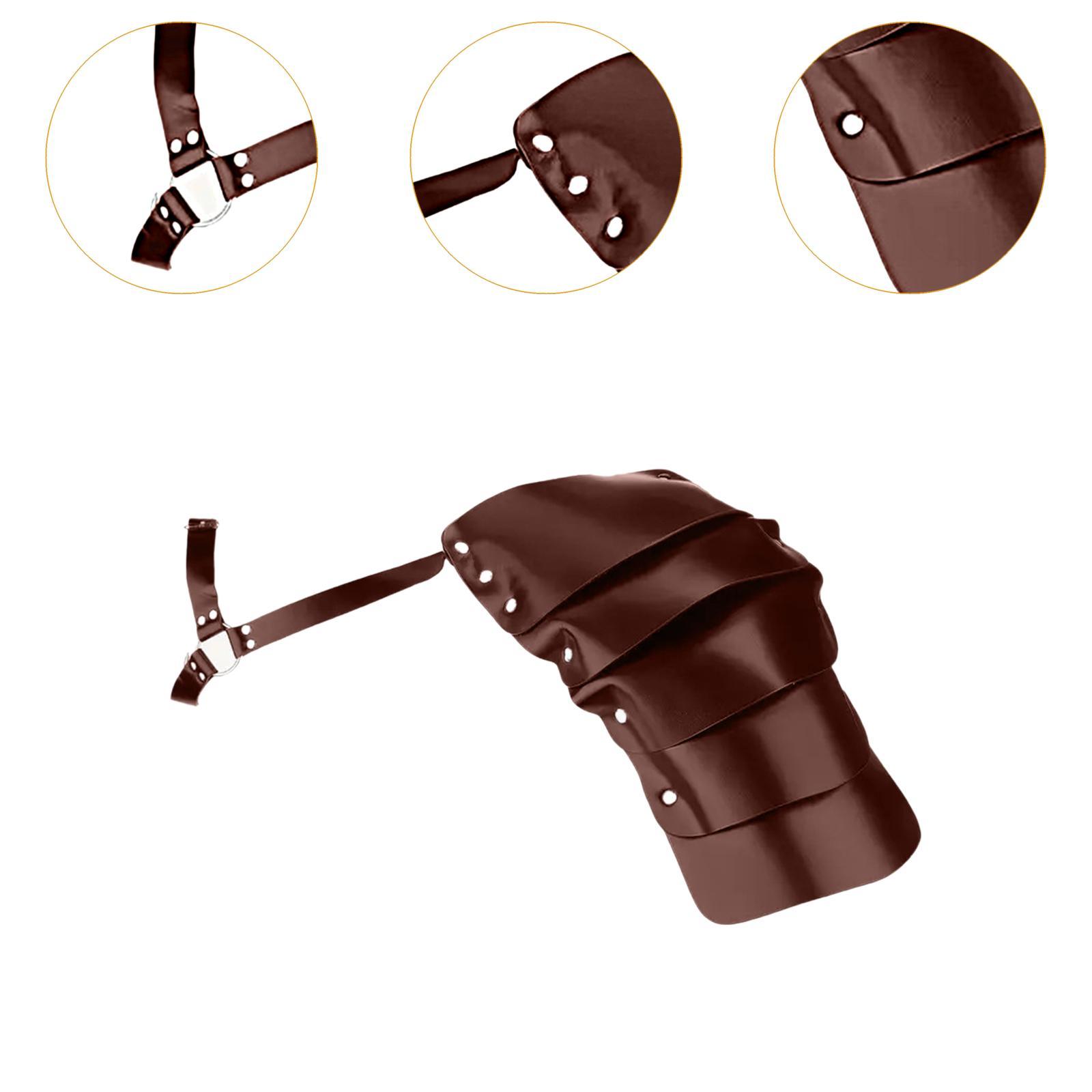 Medieval Single Shoulder Pauldron Single Shoulder Cover for Cosplay Costumes Brown