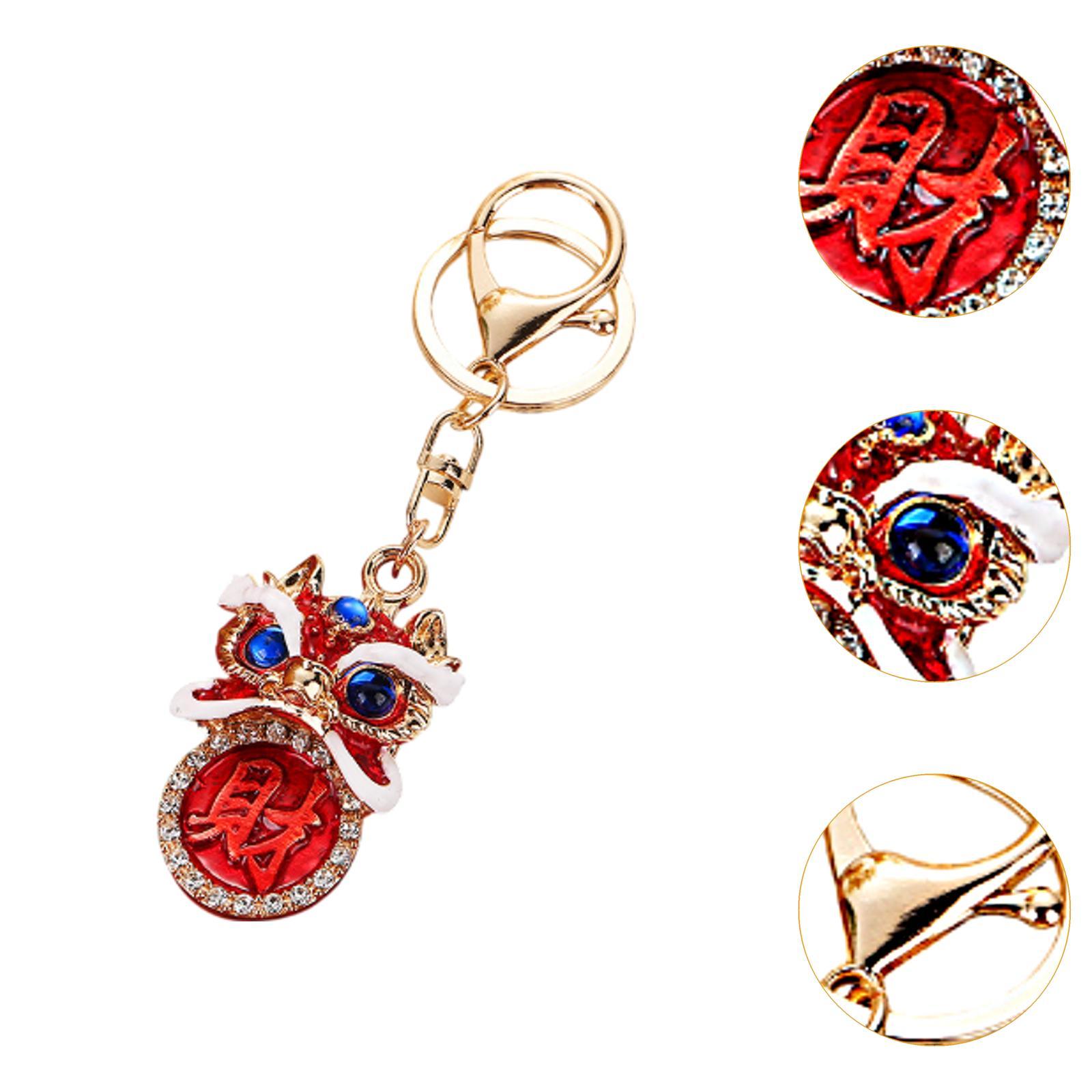 Lion Key Chain Alloy Backpack Keyring Shiny Key Accessory Charm Keychain