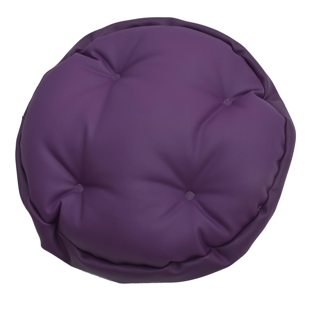 Faux Leather Bar Stool Covers Round Chair Seat Protector Purple 40x10cm