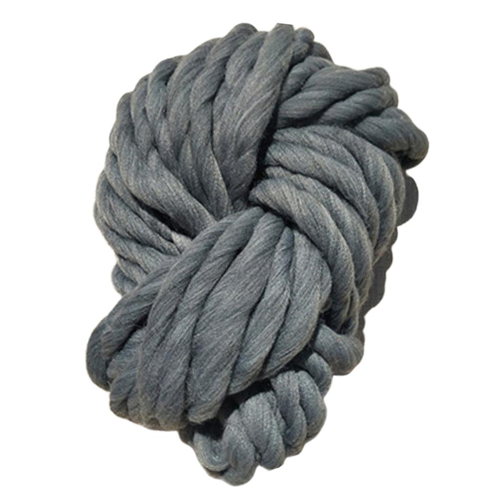 Thick Knitted Wool Throw Blanket Chunky Sofa Blanket Kids Adults Deep Grey