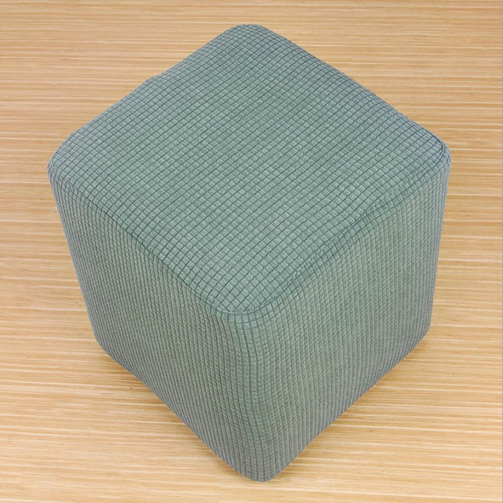 Foot Stool Slipcover Stretch Ottoman Rectangle Footstool Cover Green