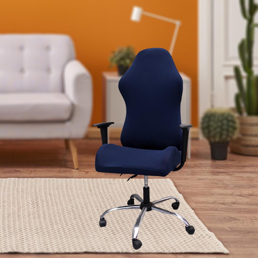 Soft Elastic Stretchy Polyester Washable Chair Slipcovers for Office Chair Navy