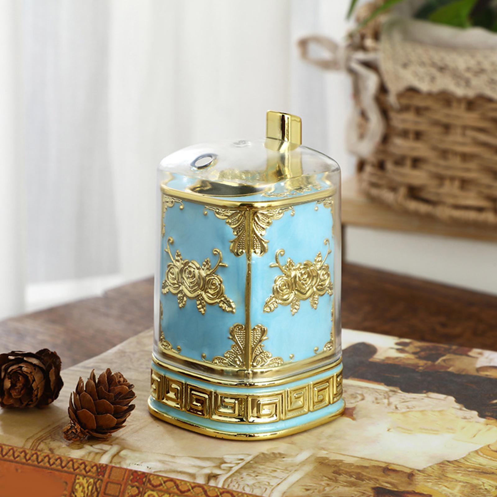 Toothpick Box Decorative Toothpick Case for Restaurant Apartment Dining Room Gold Light Blue
