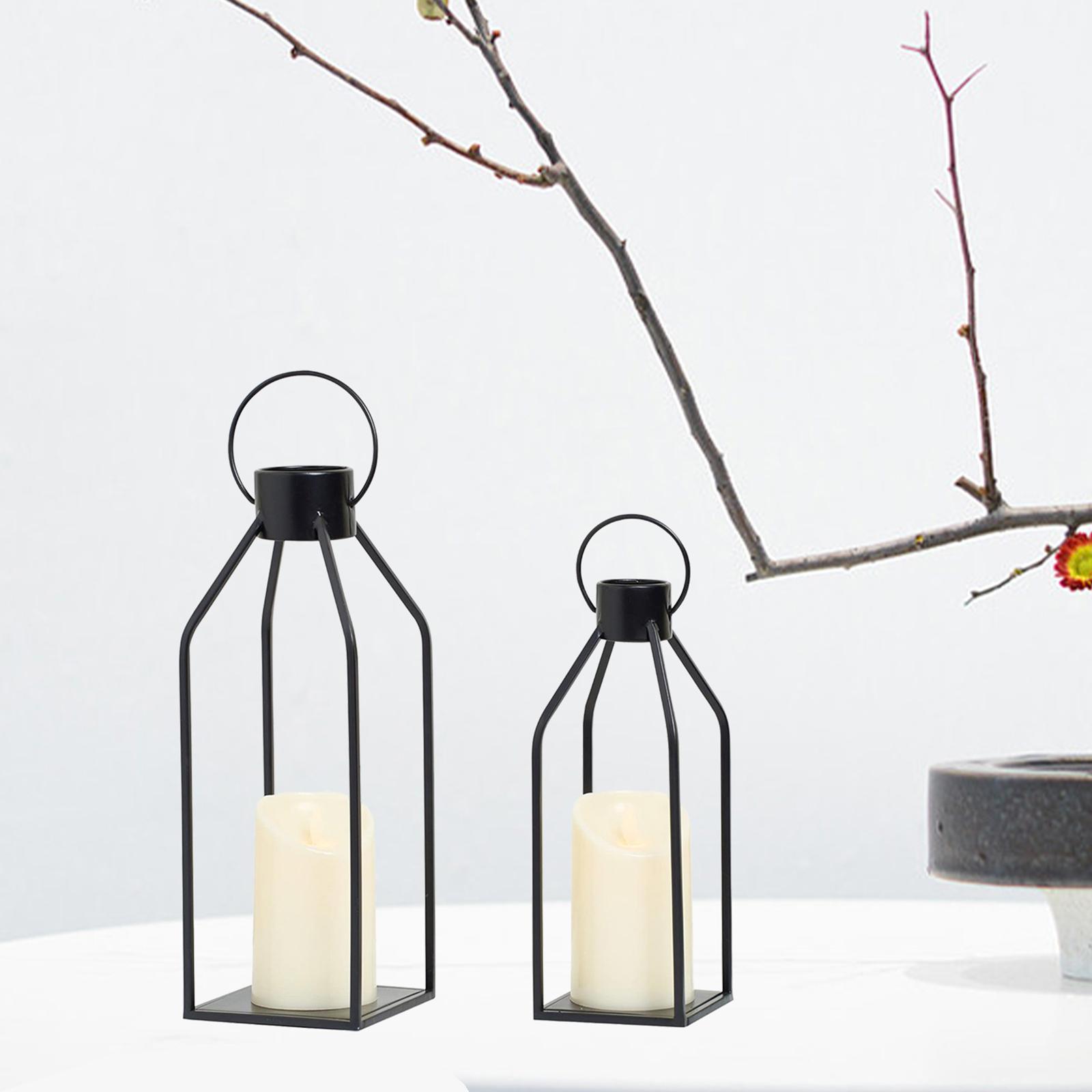 2 Pieces Candle Lanterns Candle Lamps for Table Centerpieces Party Fireplace