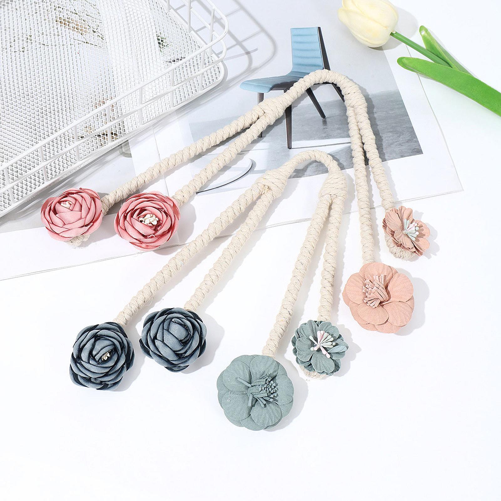 Curtain Holdback Clip Bohemian Drapery Tieback for Nursery Bedroom Farmhouse Pink