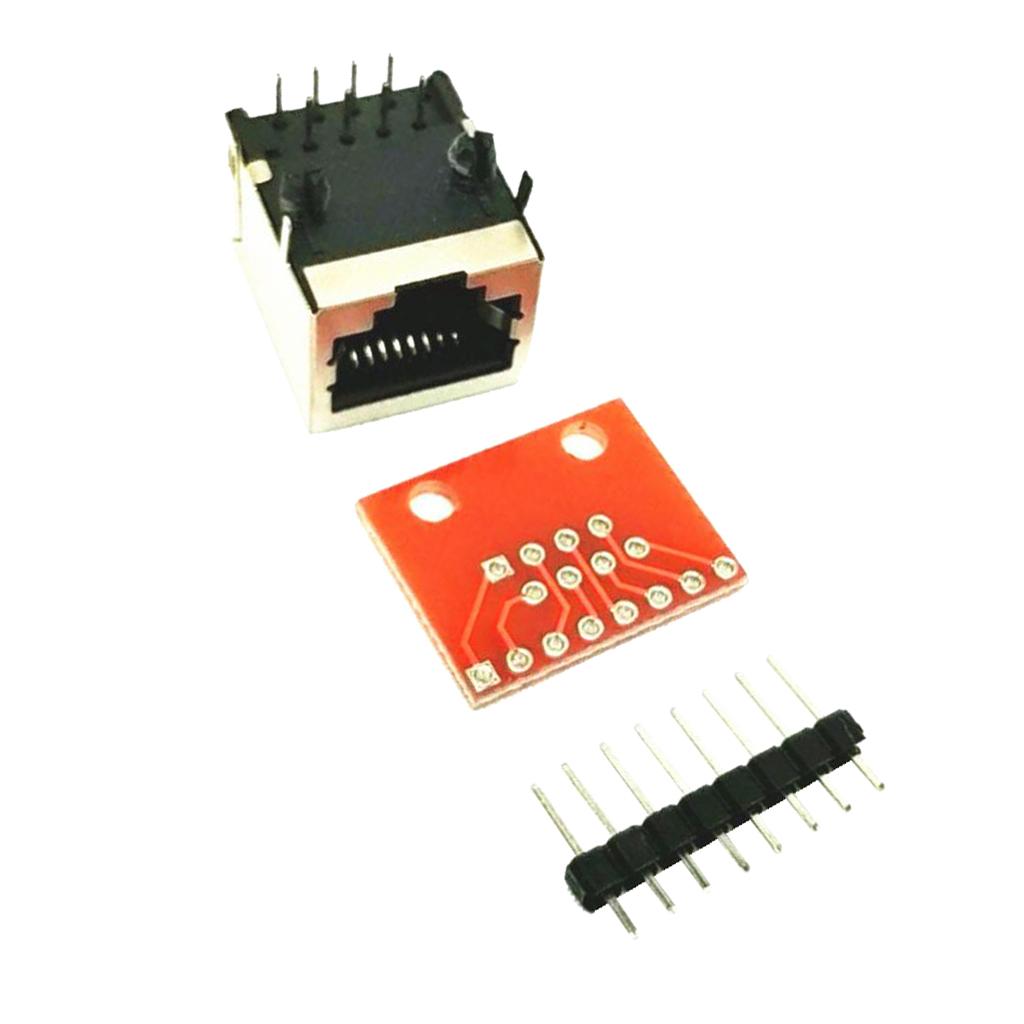 Und Breakout Board Kit Für Ethernet 8P8C 2x Neuer RJ45 8 Poliger Stecker 