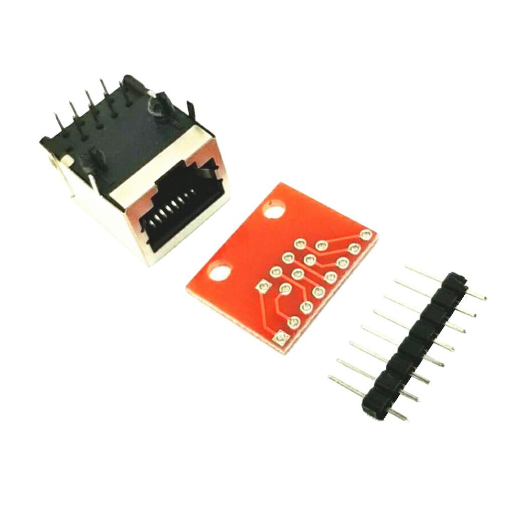 1x RJ45 8-P Pin Connector PCB Breakout Board Adapter Kit Used for Ethernet Jacks