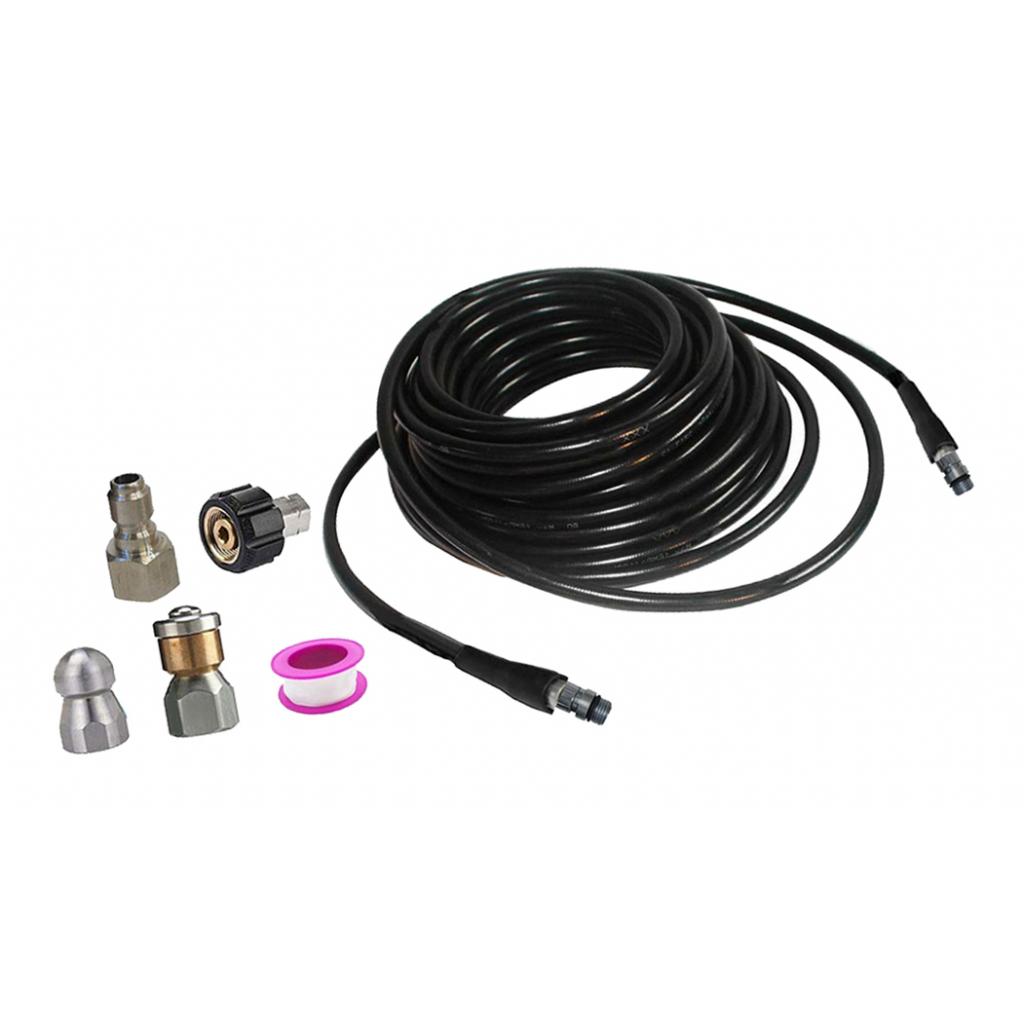 High Pressure Washer Sewer Cleaning Jetter Quick Connector Kits Rupper 15m