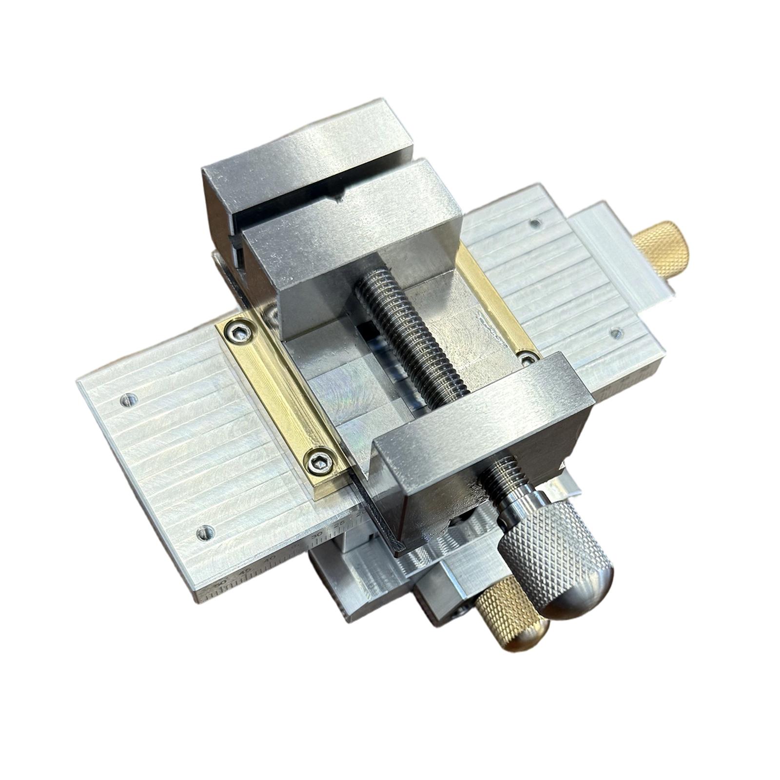 Cross Slide Table with Flat Jaw Vice Hand Crank Xy Linear Module Cross Slide
