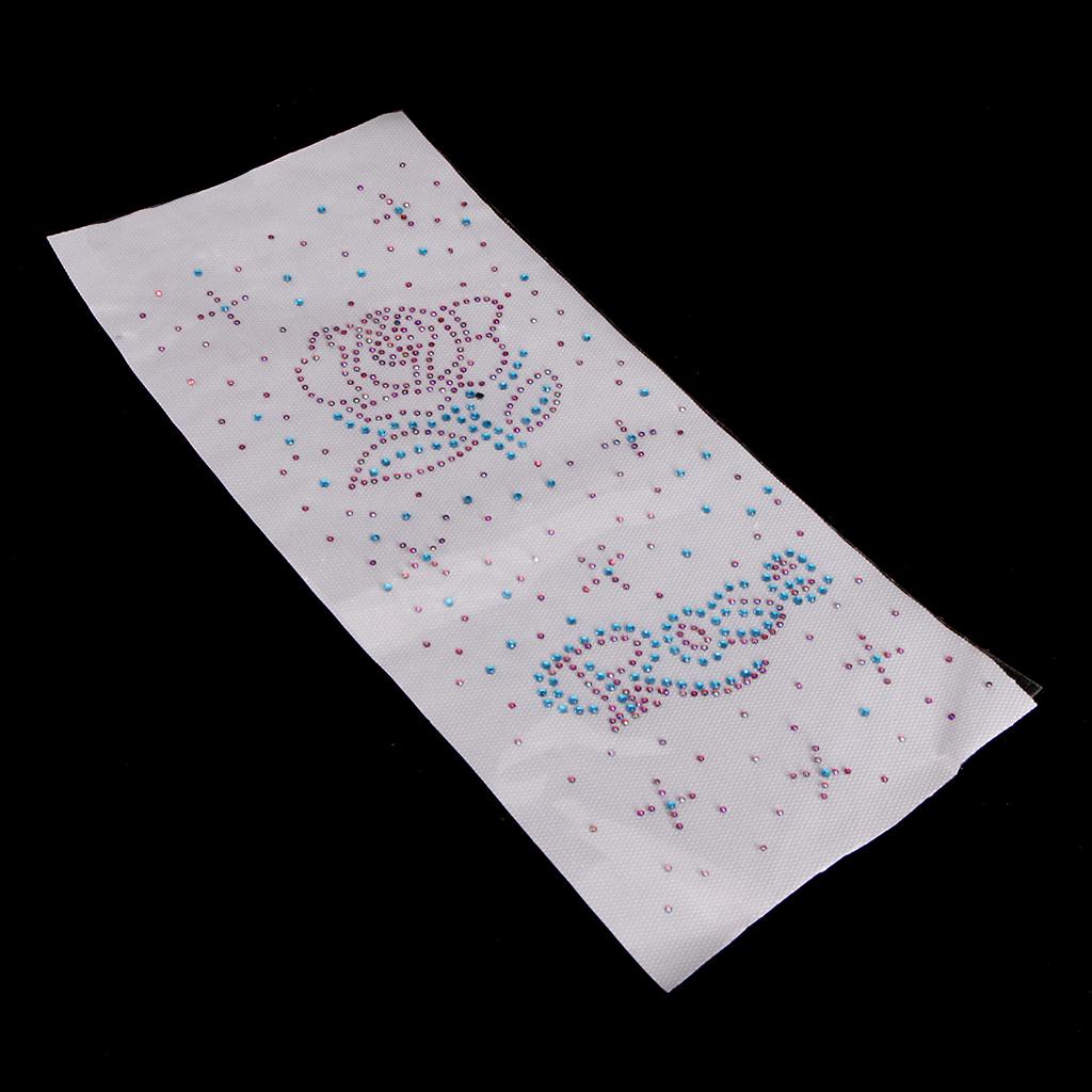 Rose Crystal Rhinestones Iron on Hot Fix Transfer Applique Bling Patch 03