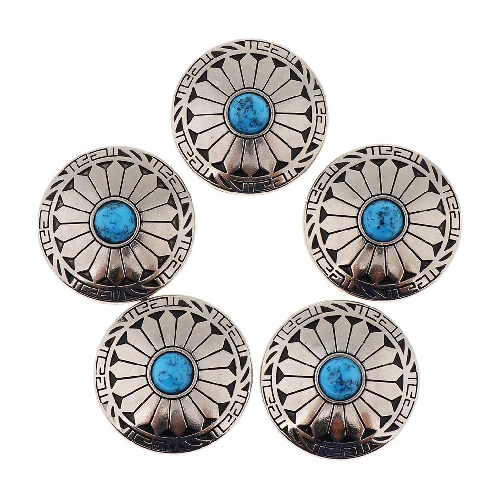 Round Floral Buttons Screw Back
