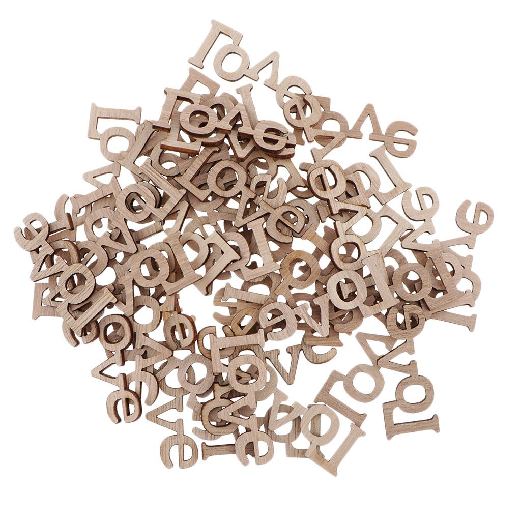50Pack Natural Wood Pieces Love Word Disc Embellishments DIY Craft 
