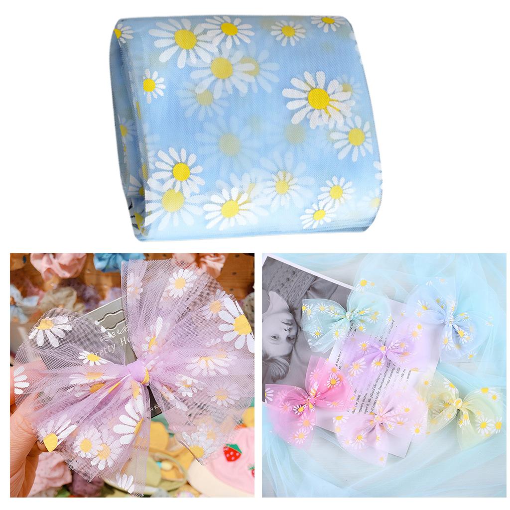 5 Meters Lace Flower Fabric Blue