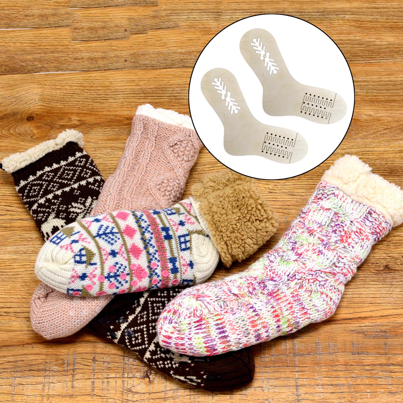 2Pcs Sock Blockers Knitting Mold for Craft Lovers Beginners Stripe Pattern