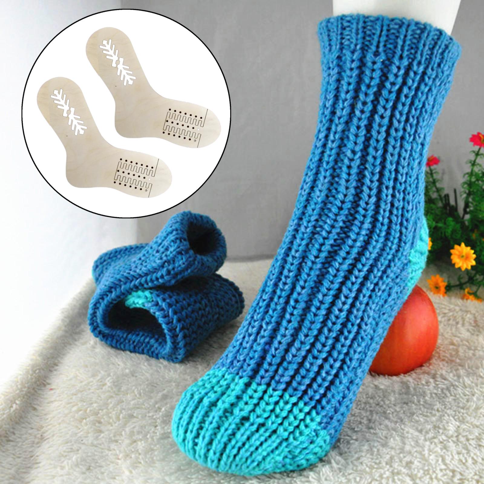 2x2Pcs Sock Blockers Knitting Mold for Craft Lovers Beginners Stripe Pattern