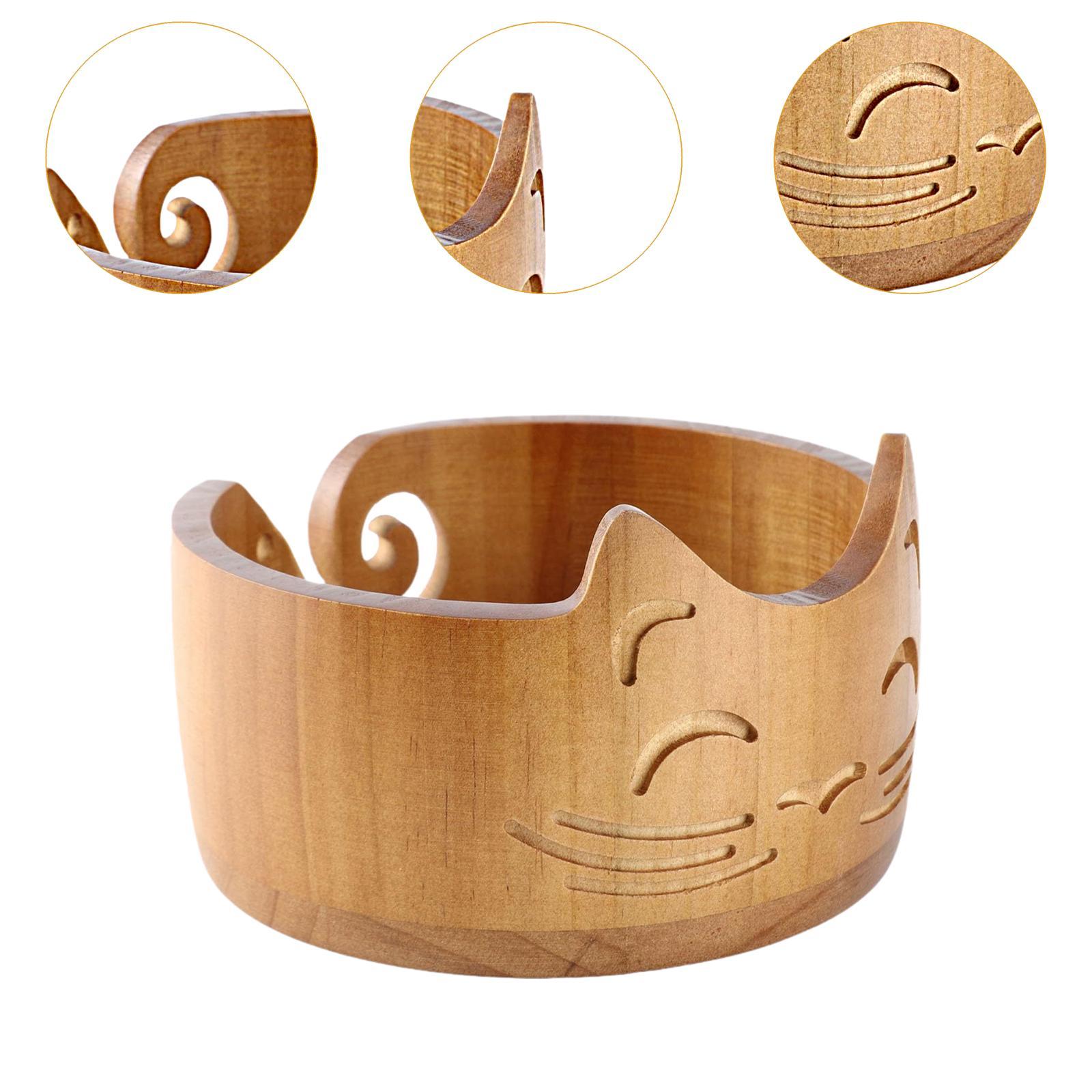 Wooden Yarn Bowl Gift Knitting Bowl for Crochet Lovers Grandmother Beginners
