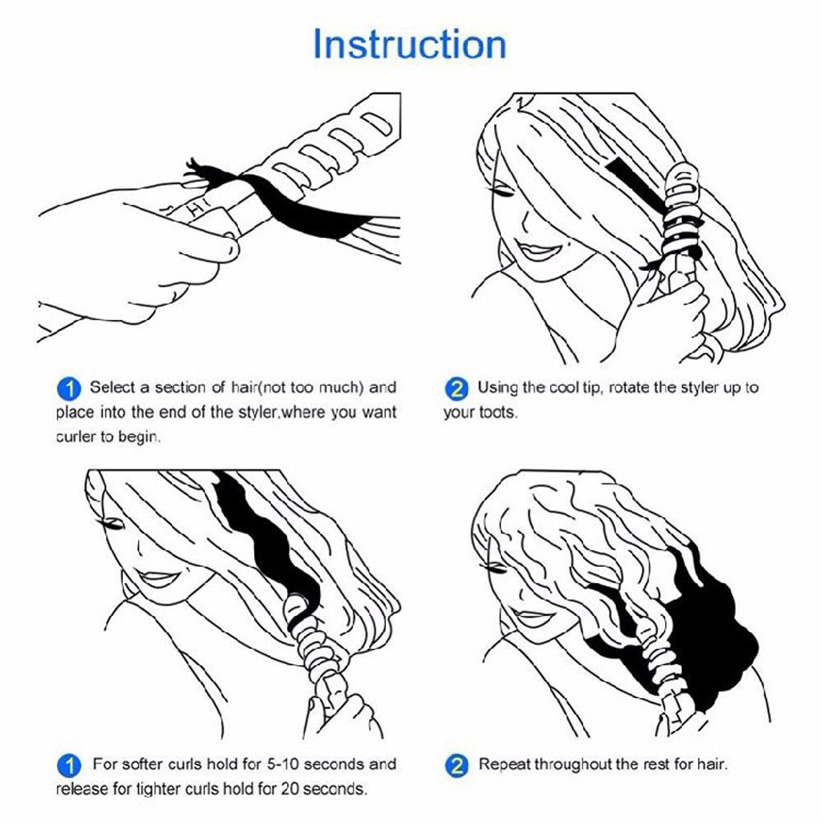 Conical Ceramic Hair Curling Iron Wand Electric Hair Iron EU green