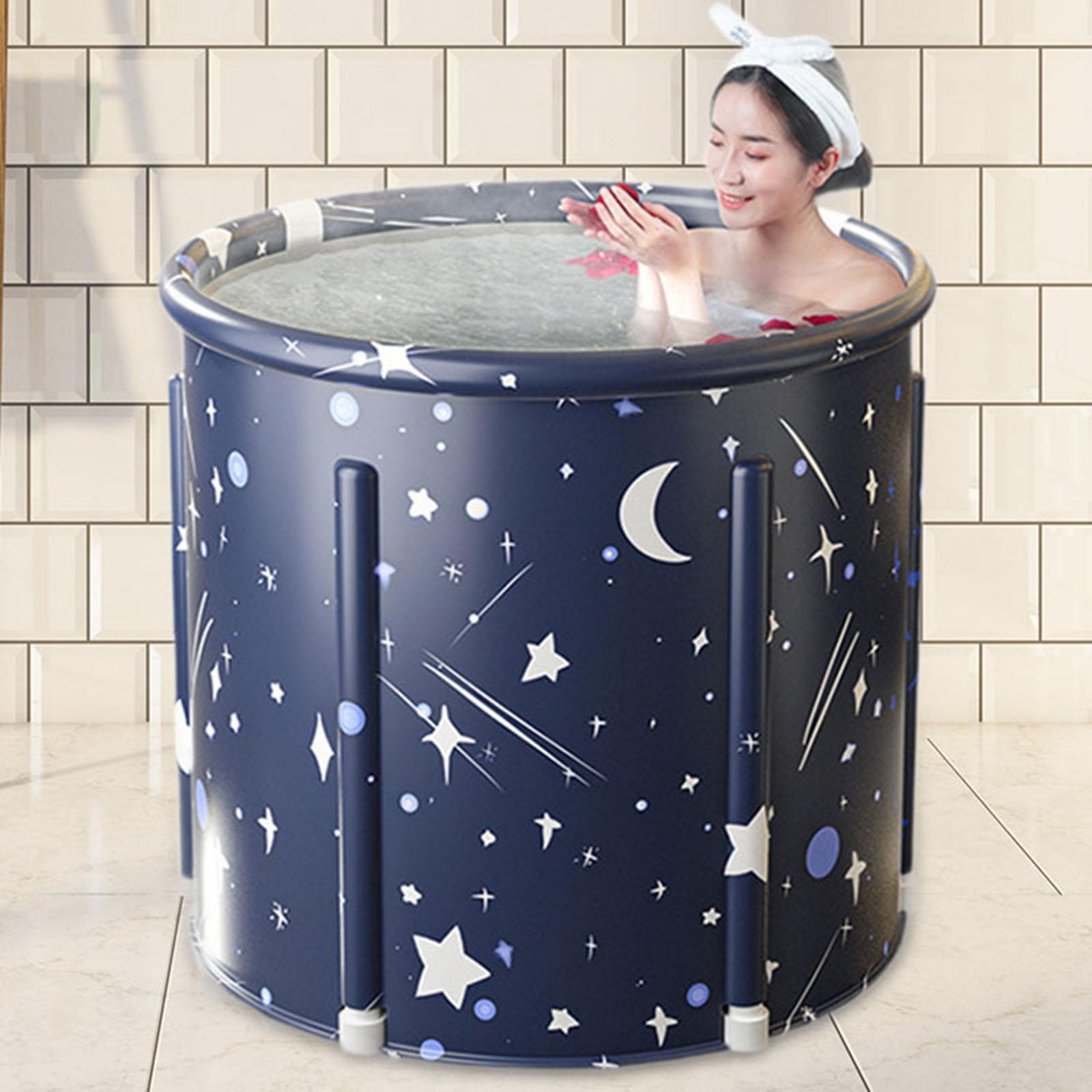 Foldable Bathtub Bucket Keep Temperature for Adults Soaking Standing Bathtub L