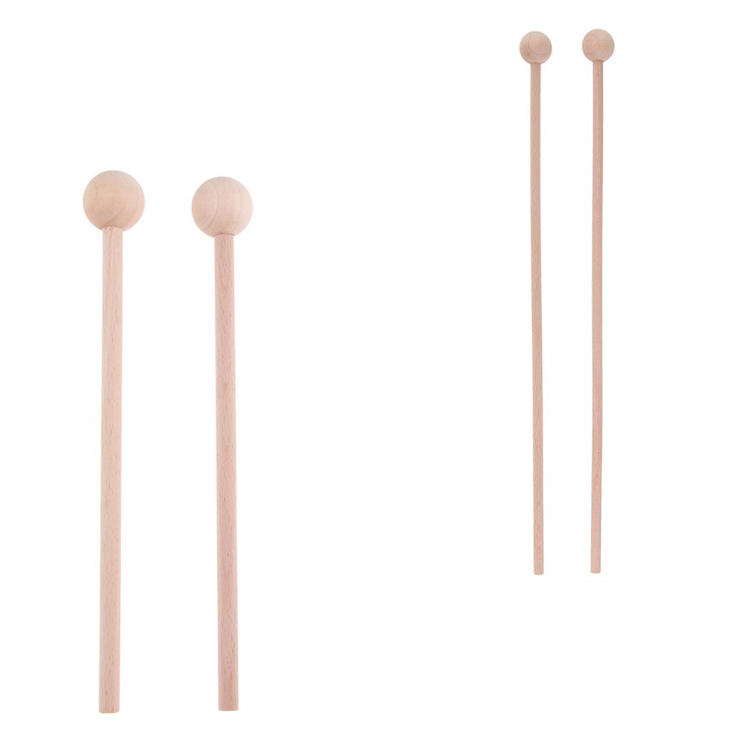 2x1 Pair Wooden Tongue Drum Stick Mallets Percussion Instrument Accessory 22cm