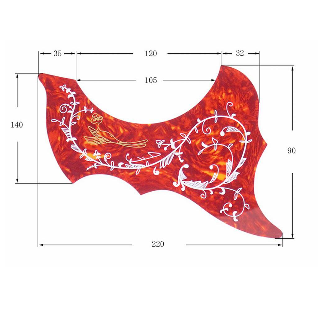 2xLeft Handed 40/41'' Folk Guitar Pickguard Anti Scratch Plate Cold White