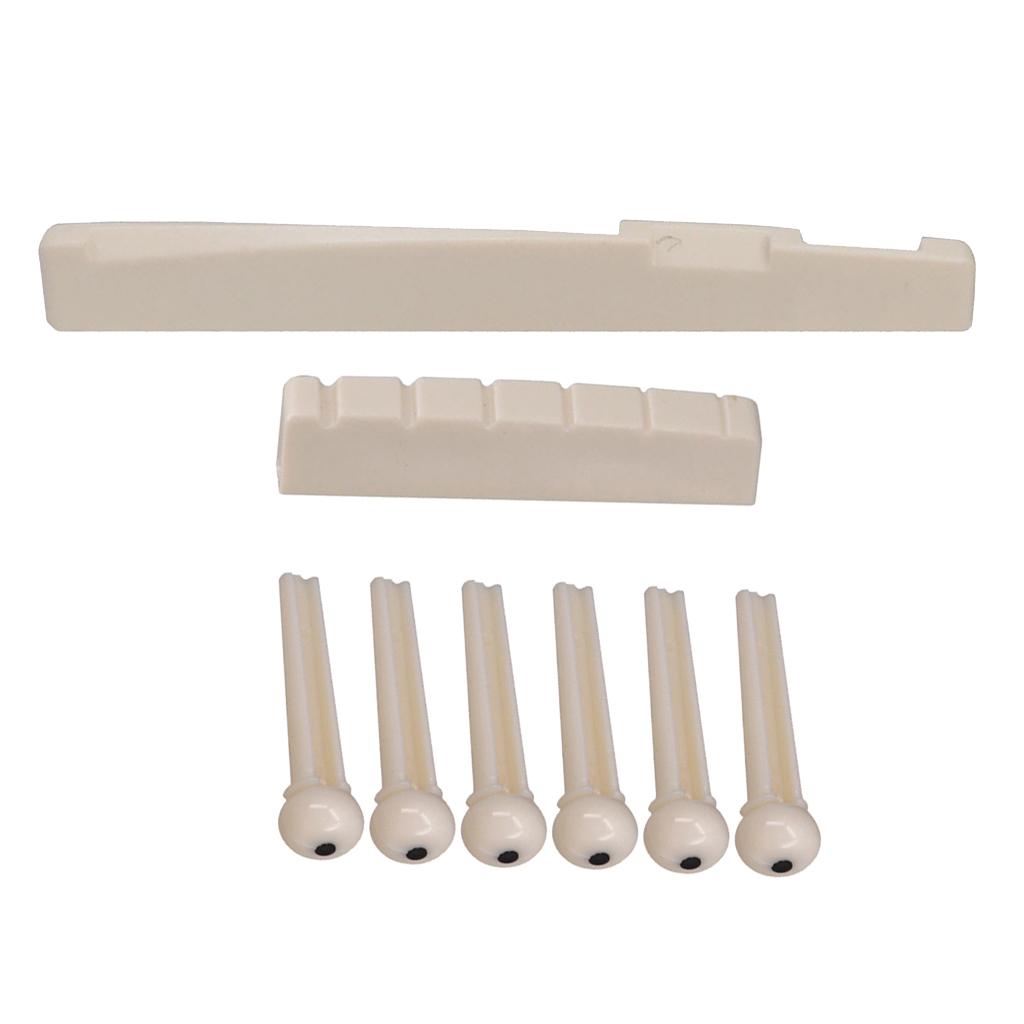 Bridge Pins Saddle Nut for Left Handed Acoustic Guitar