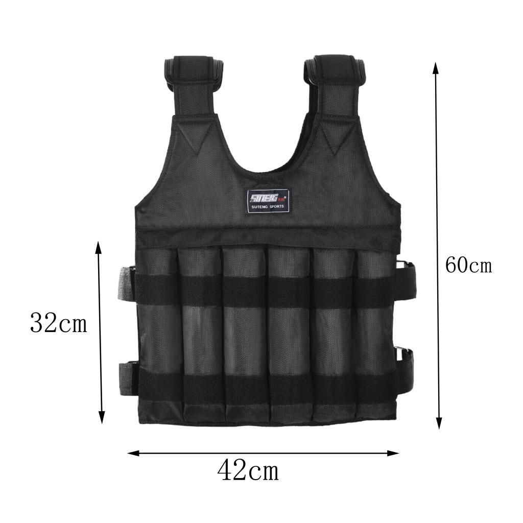 44LB Adjustable Workout Weighted Vest Exercise Strength Training Fitness