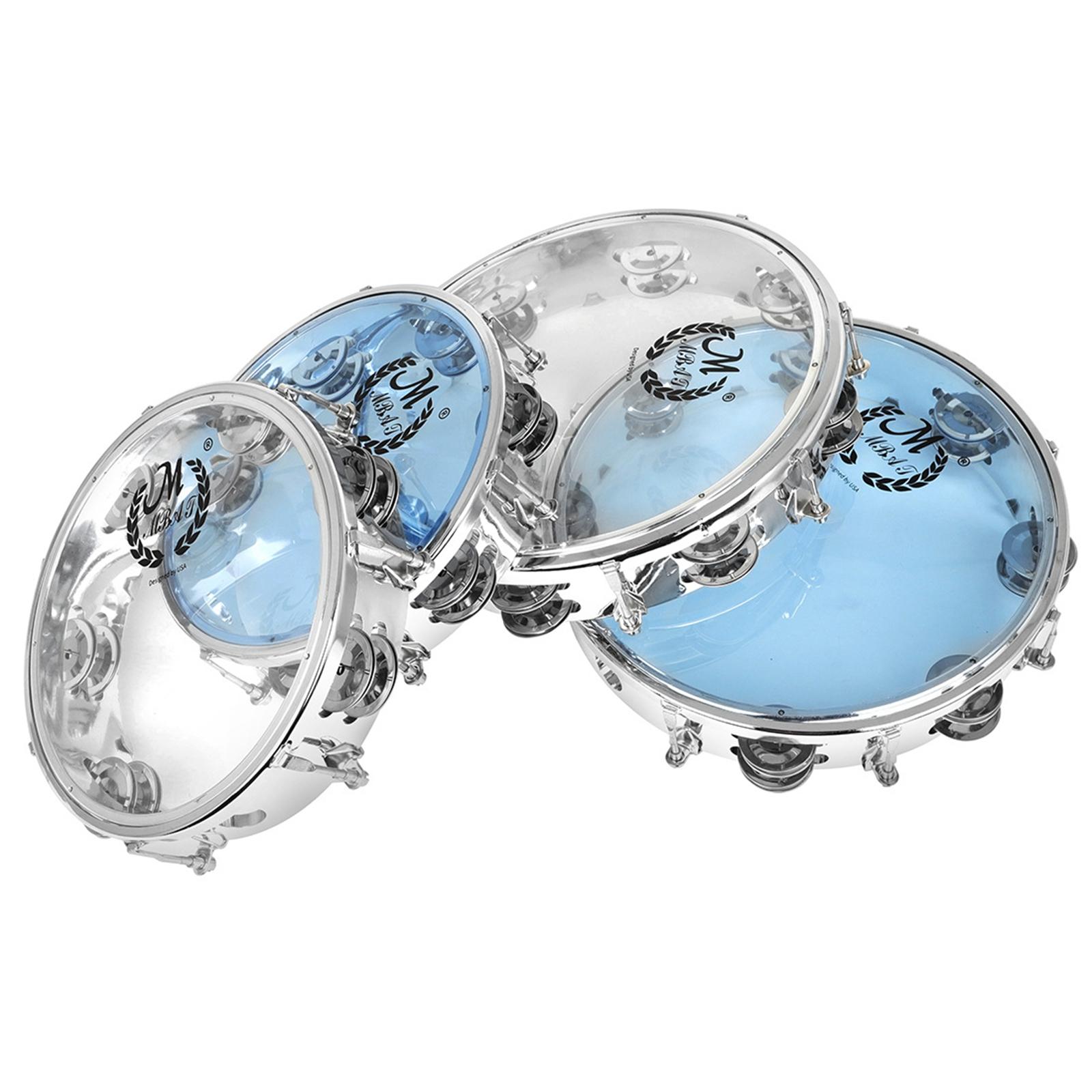 Handheld Tambourine Transparent Developmental Portable for Infant Home 8inch Clear