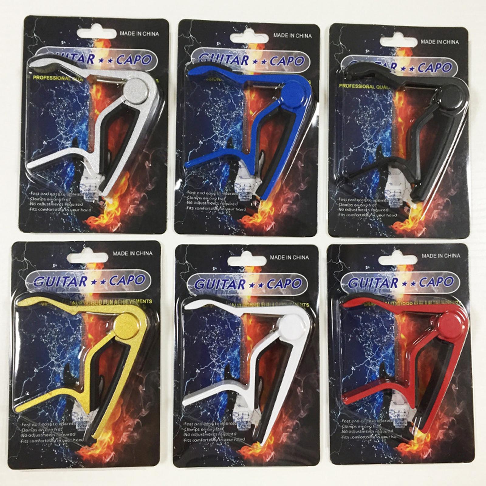 6xUniversal Guitar Capo Aluminum Alloy for Fretboard Mandolin Accessories Argent