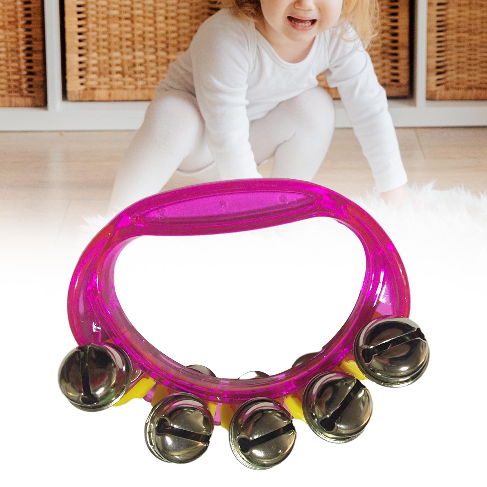 Mini Percussion Tambourines Shaking Rattle for Family Kids Kindergarten Pink