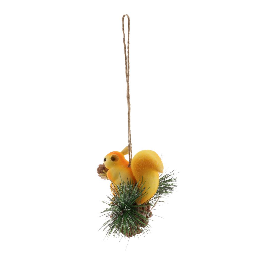 Artificial Squirrel Hanging Pendant For Home Christmas Xmas Party Dec Brown