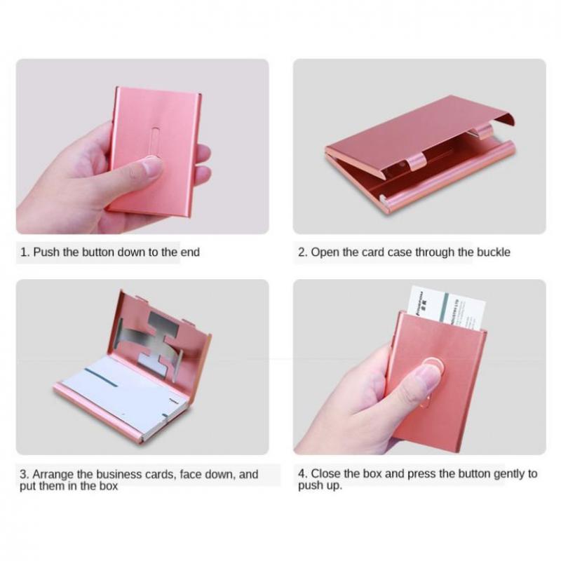 Business Card Holder Case Metal Pocket Card Holder Name Card  Red