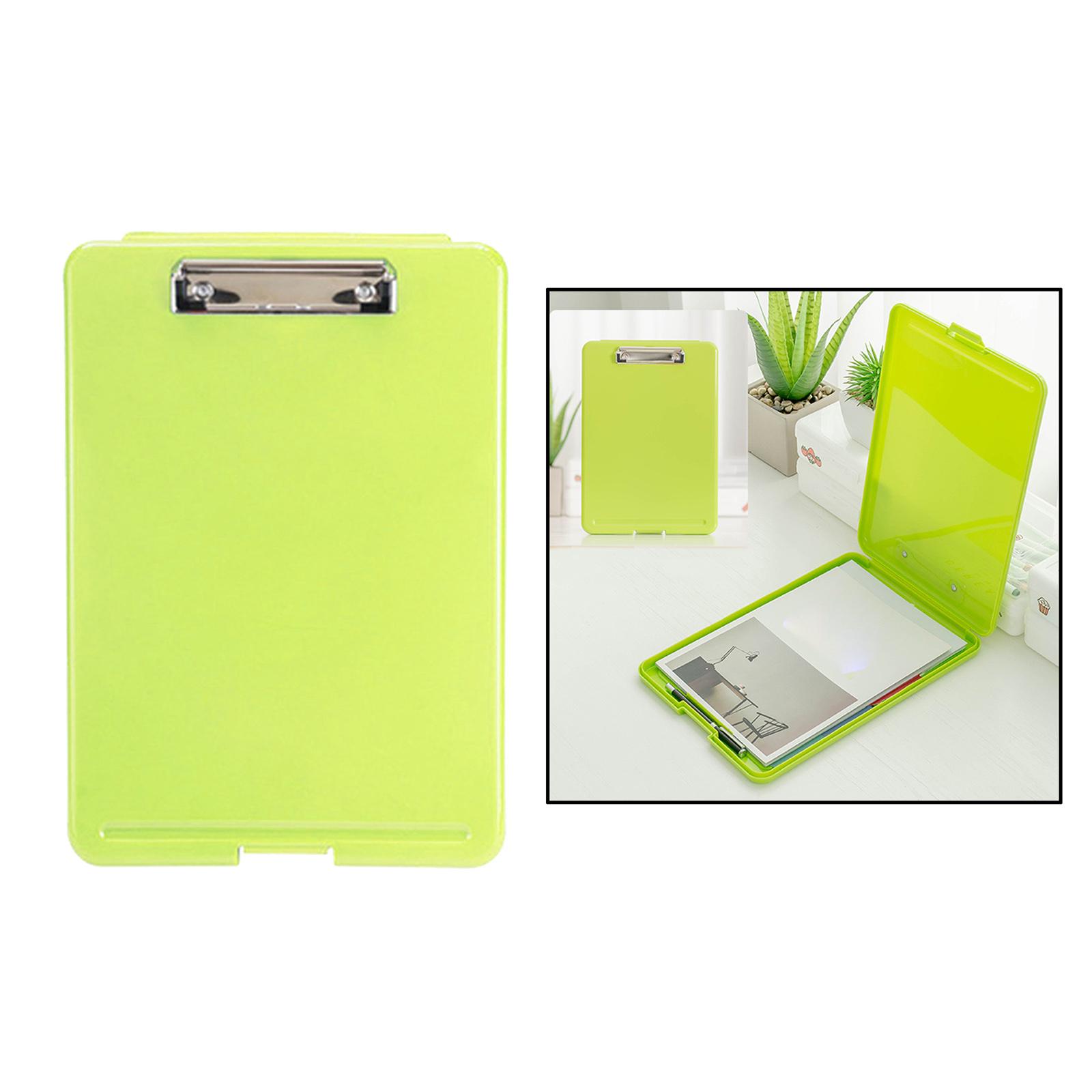 Plastic A4 File Box Document Folder Writing Pad Box Organizer Supply Green