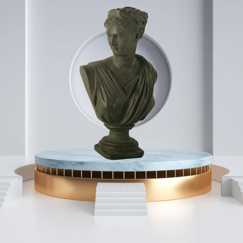 Diana Head Statue Bust Resin Greek Mythology Nordic Art Decor Sculpture Bronze