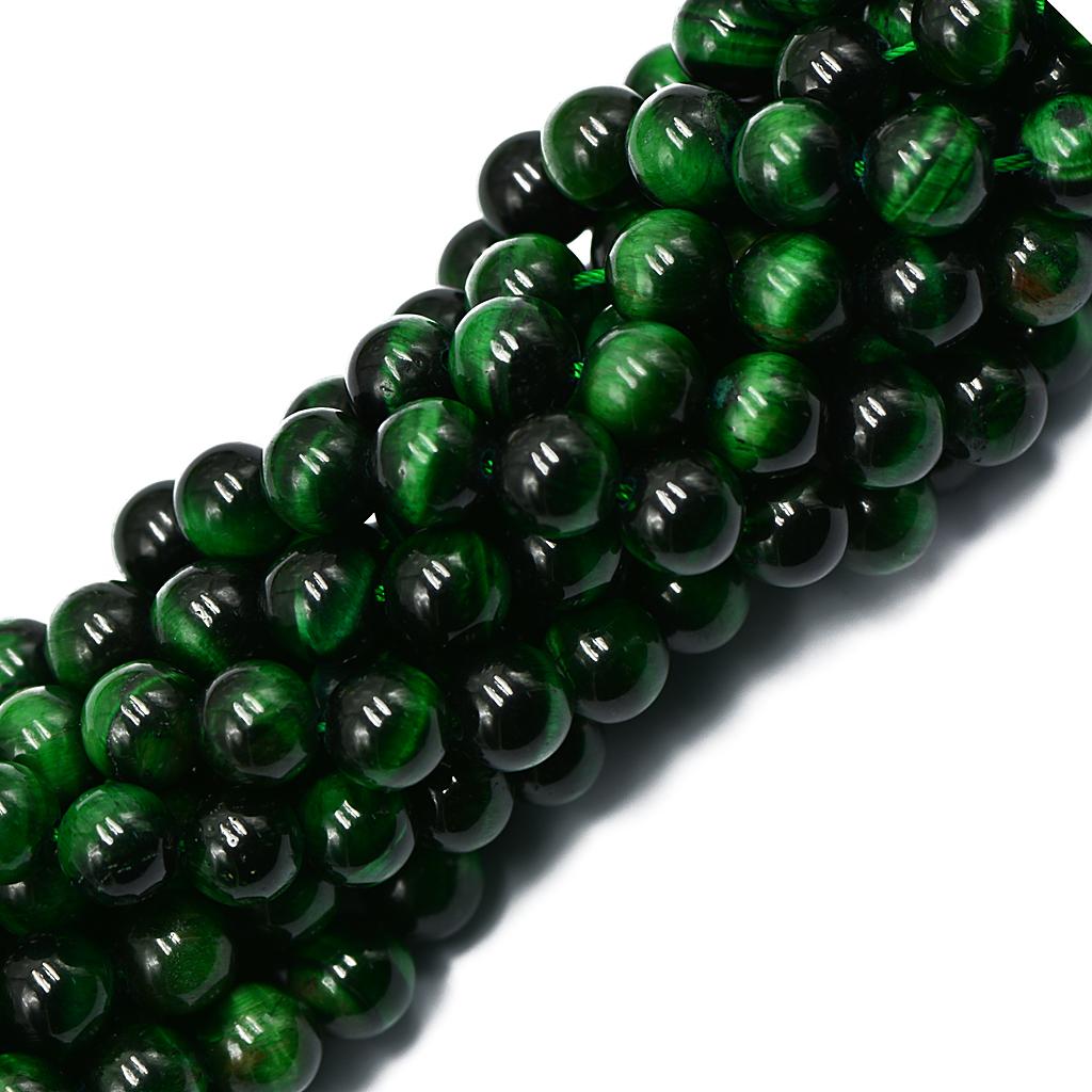 8mm Green Tiger Eye Jewelry Making Loose Beads Round 15''