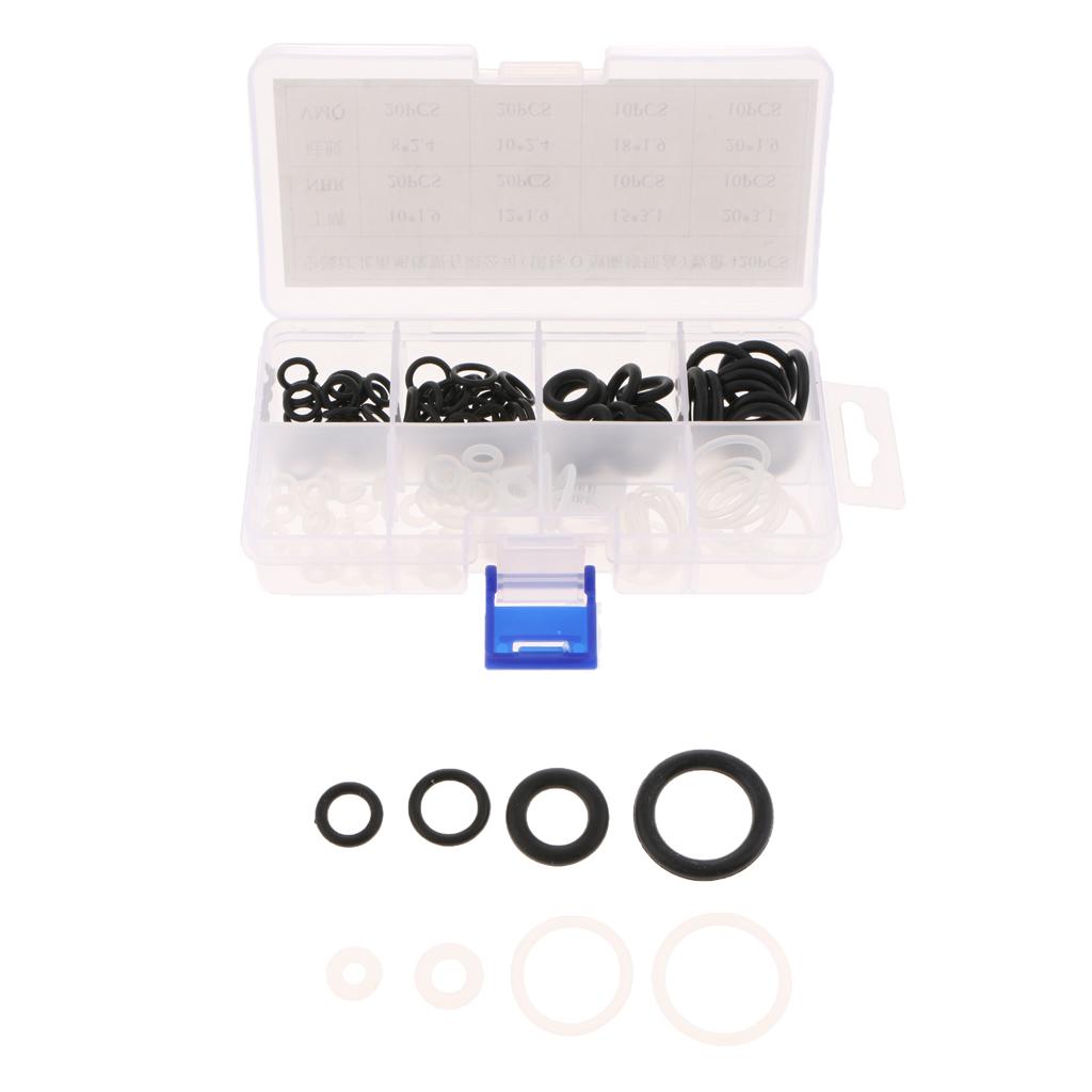 120 Pieces Car Air Conditioning A/C System 8 Sizes O-Ring Assortment Kits