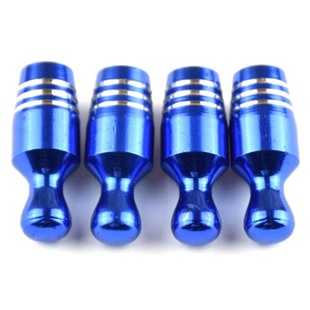  4pcs Alloy Schrader Tire Valve Caps Bike Motorcycle Cars Dust Cover Blue