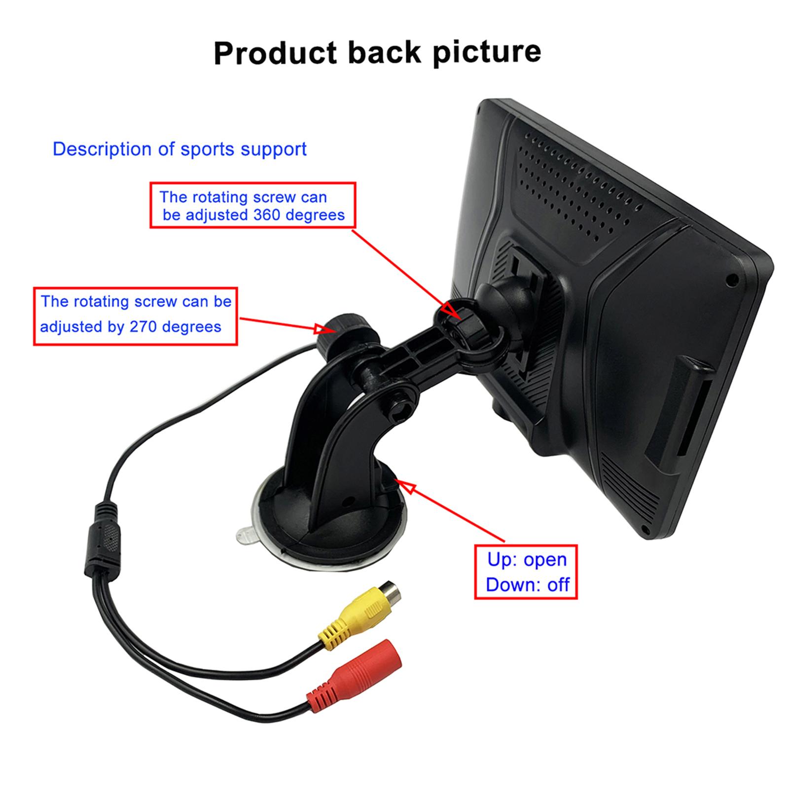 7 in Camera Kit 12V HD Lens Backup Car Monitor Park Assist Car 170 Angle