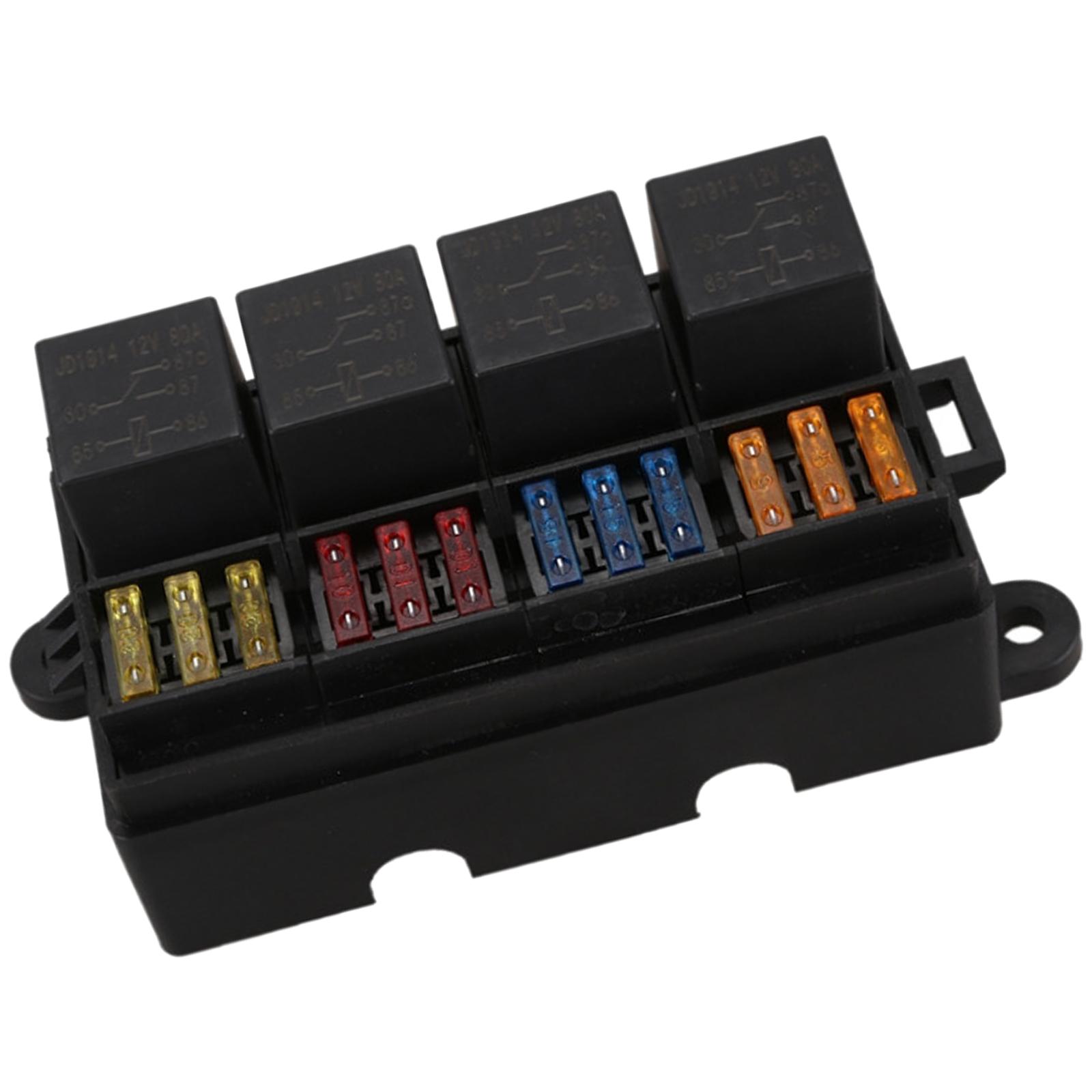 Car 12 Way Blade Fuse Holder Box with Spade Terminals 12V