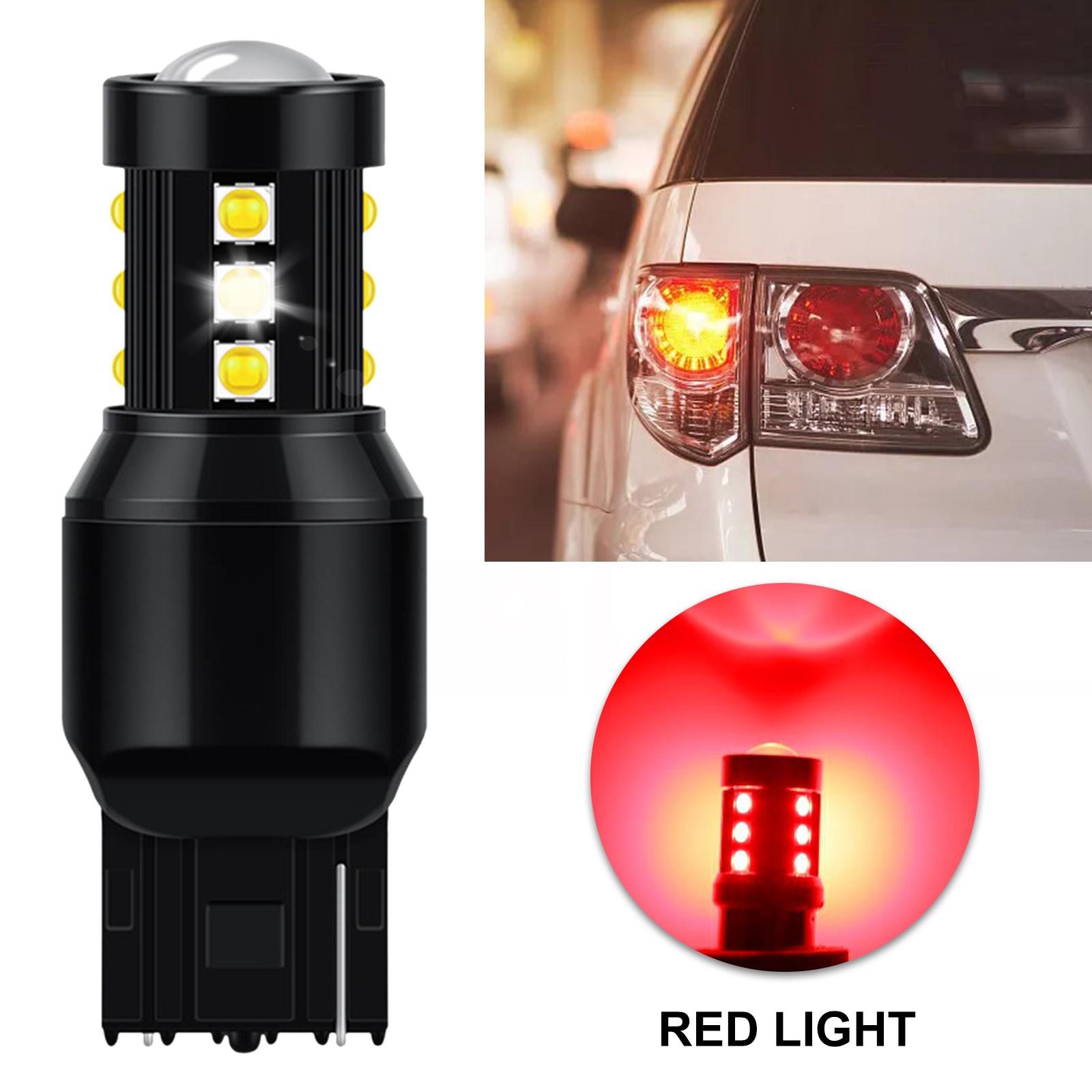 Auto LED Bulb Reverse Light Super Bright Side Marker car Red T20 7440